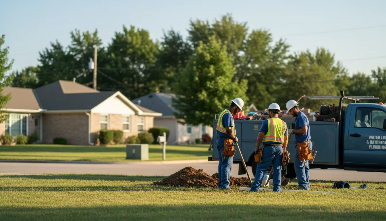 Residential water line and bathroom plumbing service in Anita, IA
